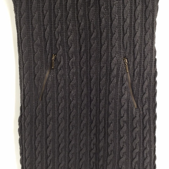 MINE Grey Cable Knit Sweater Sleeveless Dress L - Picture 4 of 8